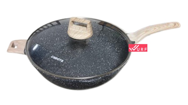 Carote Essential Woody Non Stick Deep Fry Pan With Lid