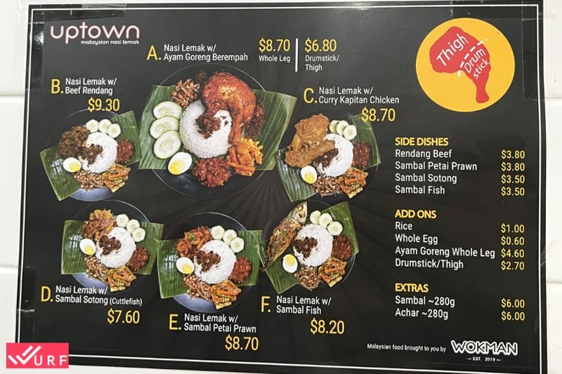 Menu At Uptown Malaysian Nasi Lemak (Telok Ayer)