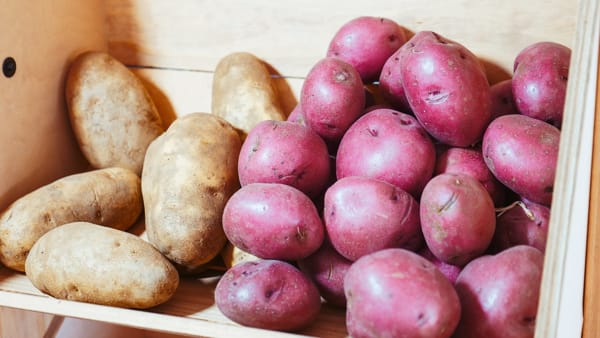 Potatoes, yams and sweet potatoes can be kept in a dark and cool place