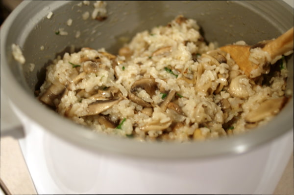 Rice Cooker Mushroom Risotto