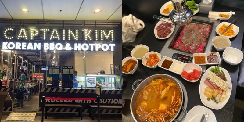 Shopfront And Food At Captain Kim Korean BBQ Hotpot Buffet, Tampines Junction