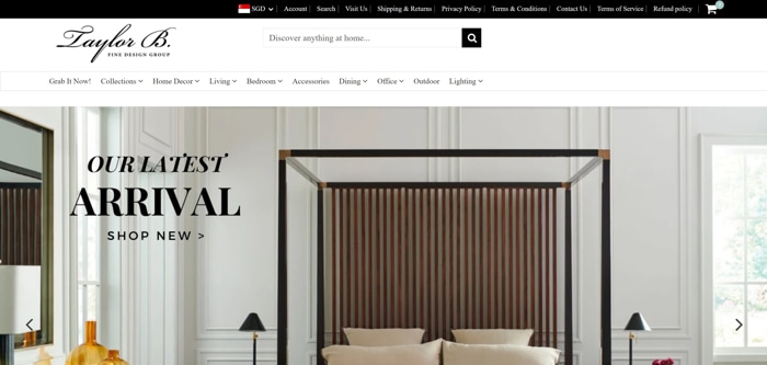 Taylor B Fine Design Furniture Singapore Homepage